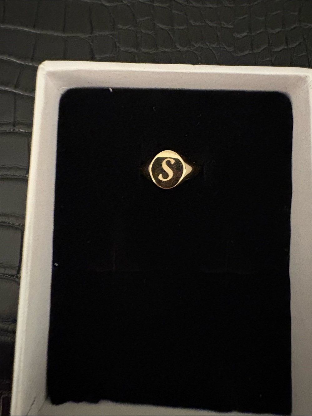 Gold Initial 'S' Signet Ring - Women Jewelry